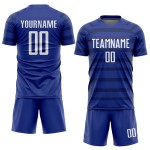 Maillot de football personnalisé blanc-bleu marine par sublimation Maillot de football personnalisé blanc-bleu marine par sublimation