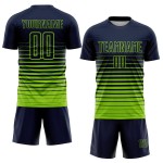 Maillot à fines rayures personnalisé, uniforme, bleu marine, mode, vert, sublimation, football, néon